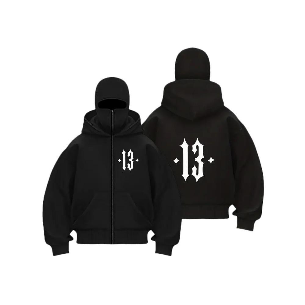 Men's Y2K Trendy Brand Velvet Double Hat Unique Design Hooded Sweatshirt Autumn and Winter New Loose High-end Sweatshirt