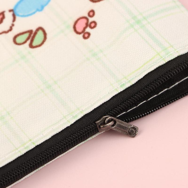 Happy Puppy Cosmetic Bag Lovely Cartoon Little Dog Makeup Storage Bag Travel Toiletry Bag Large Capacity Canvas Storage Pouch