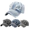 Ripped denim baseball cap, old men's wide brim, small face, summer sunshade, sunscreen cap, peaked cap children