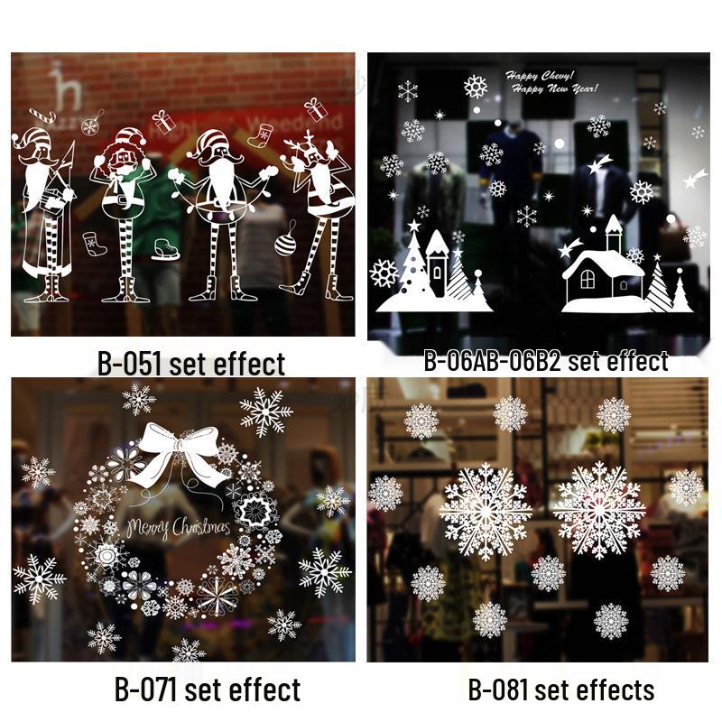 72x54CM White Christmas Static Cling Window Decal