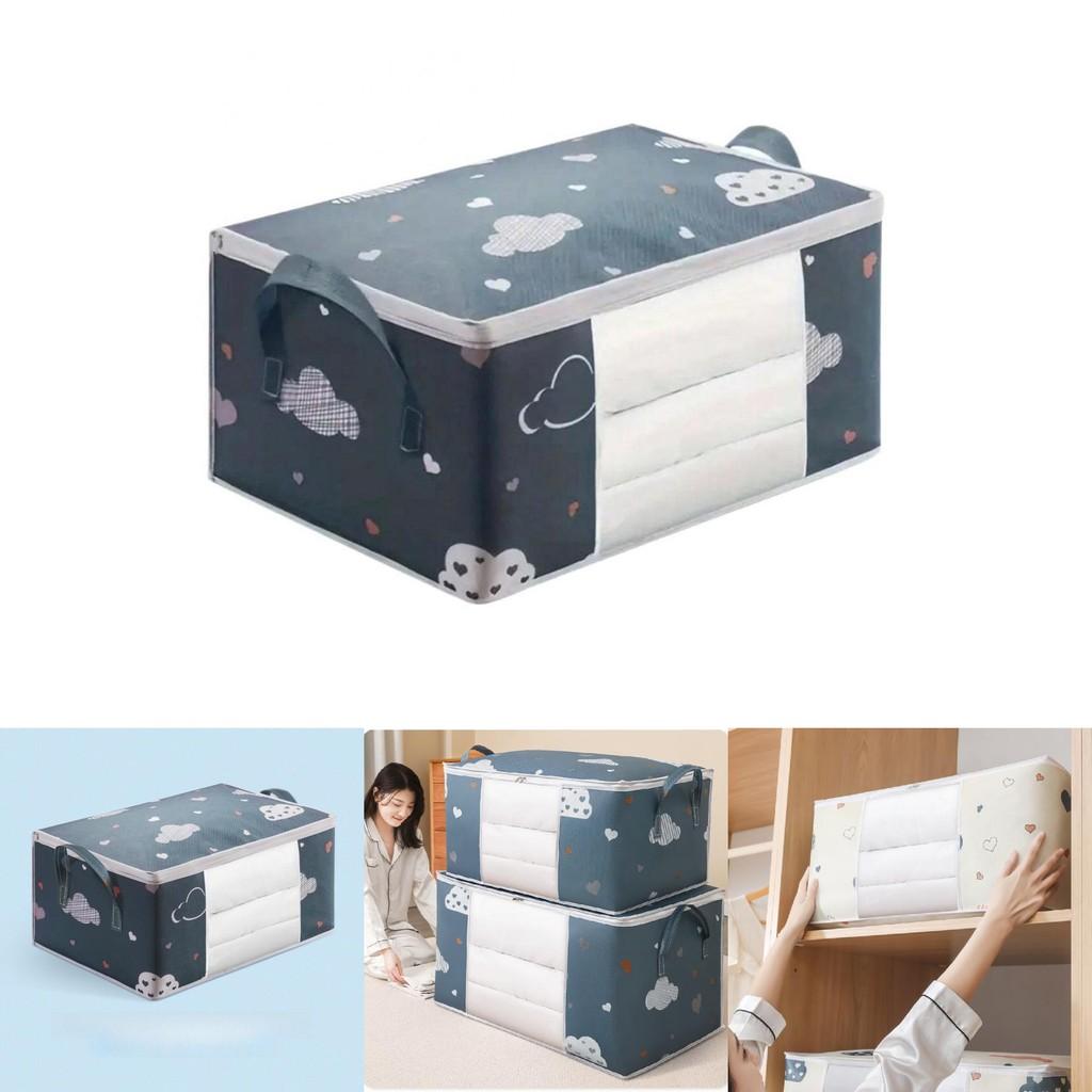 Cloud Heart Quilt Storage Bag With Clear For Bedroom Organizer And Travel Use