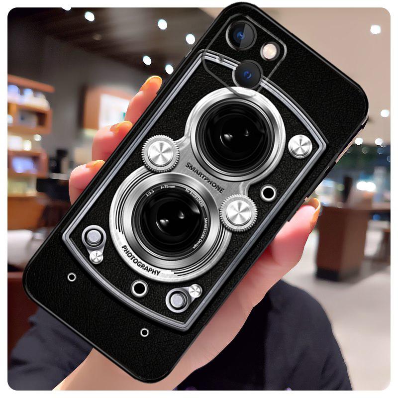 Classic Camera Lens Case For iPhone 16 Pro Max 14 13 12 11 15 17 Pro Max mini 15 16 Plus 16e 17 Air Phone Cover