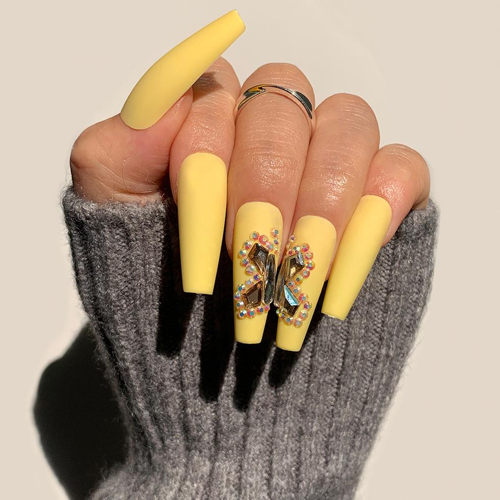 Cross-Border Wearable Nail Art: Super Long Press-On False Nail Tips