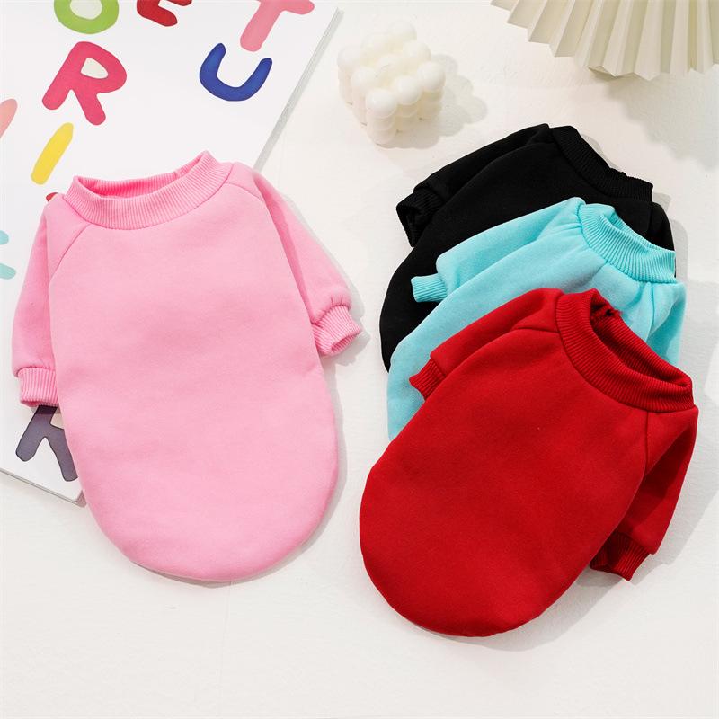 Pet Trendy Brand Cat and Dog Sweater Teddy Bi Xiong Pomeranian Solid Color Fleece Sweater Clothing Autumn and Winter New Products