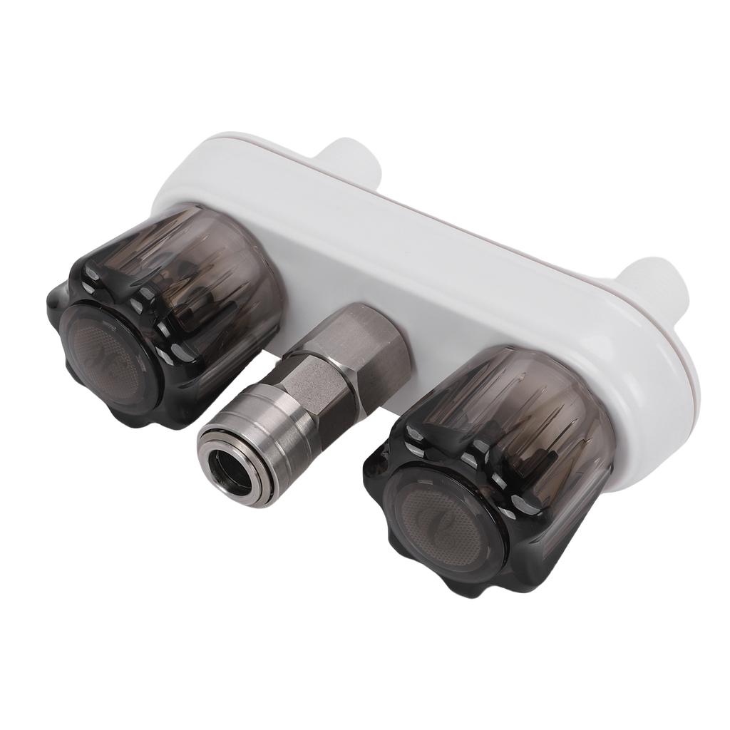RV Exterior Faucet Hot Cold with Quick Connect Adapter Flexible Outlet Pipe for Motorhome Boat Bathroom Van Outdoor