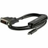 Startech-USB C To DVI-D Cable Startech CDP2DVIMM1MB Black 1 M