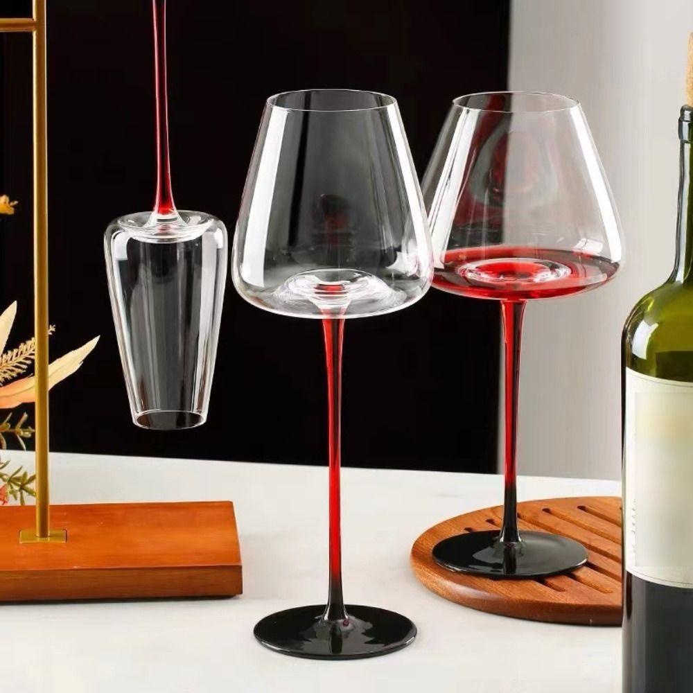 2pcs Red Holder Crystal Red Wine Glasses Hand-blown Red Wine Cup Glassware Champagne Goblet  Event