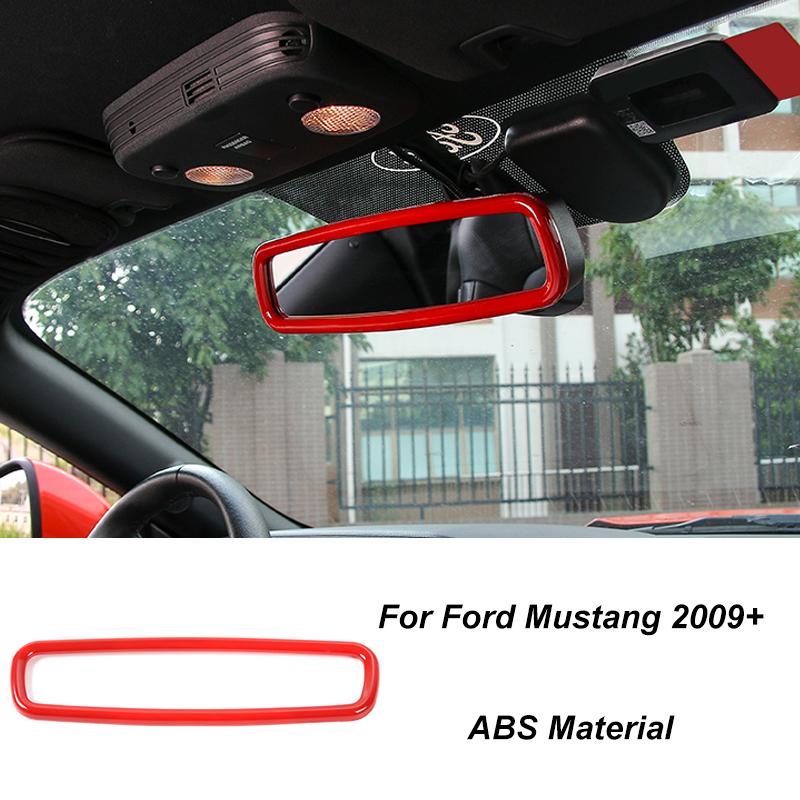 TESIN Car Red Interior Decoration Cover Stickers For Ford Mustang 2009 2010 2011 2012 2013 2014 Exterior Accessories Car
