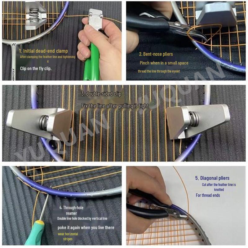DIY Badminton Racket Stringing & Clamping Tool Set