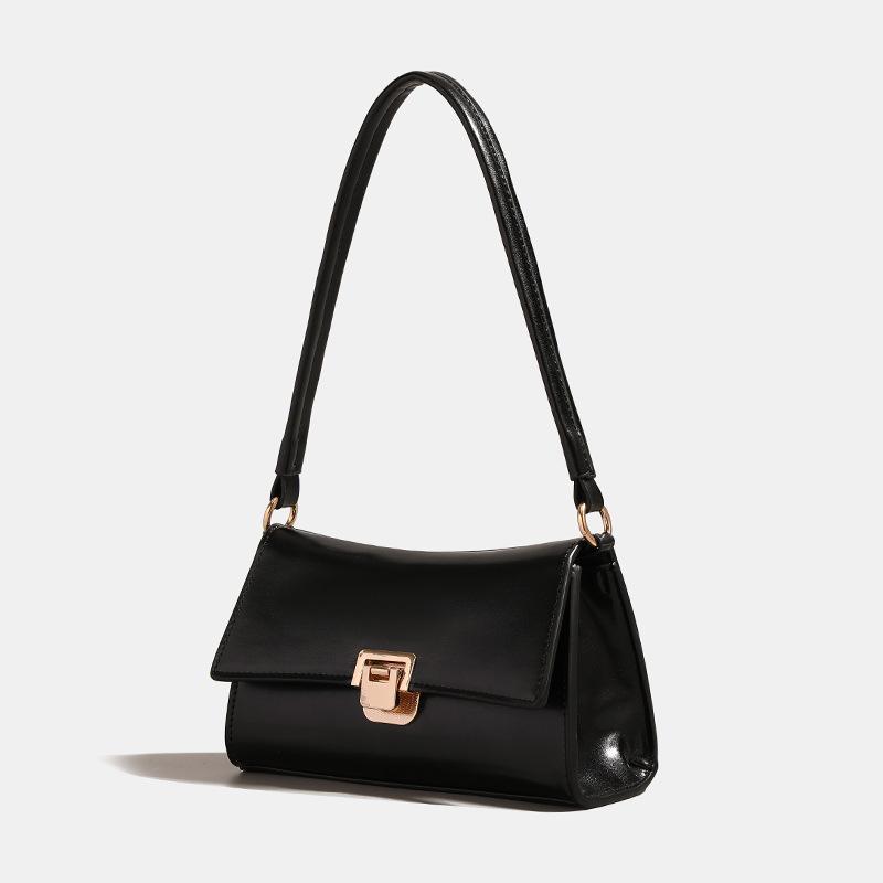Black underarm bag women's 2025 new oil summer tide texture niche single shoulder portable small square bag crossbody women's bag