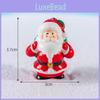 Charming Resin Christmas Santa Claus Figurine Desktop Decor Cute Snowman Crystal Ball Ornament