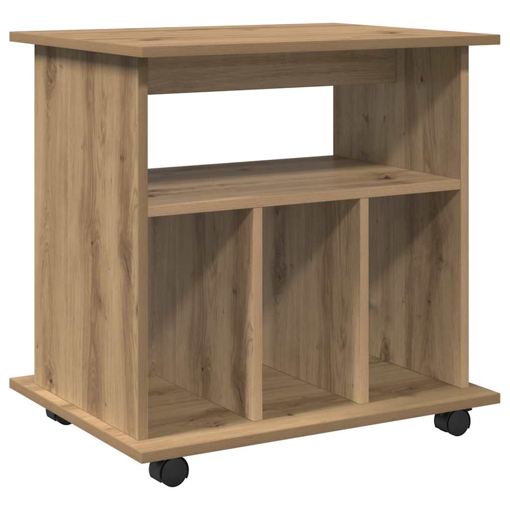 Rolling Cart Artisan Oak 60 x 45 x 60 cm Particleboard