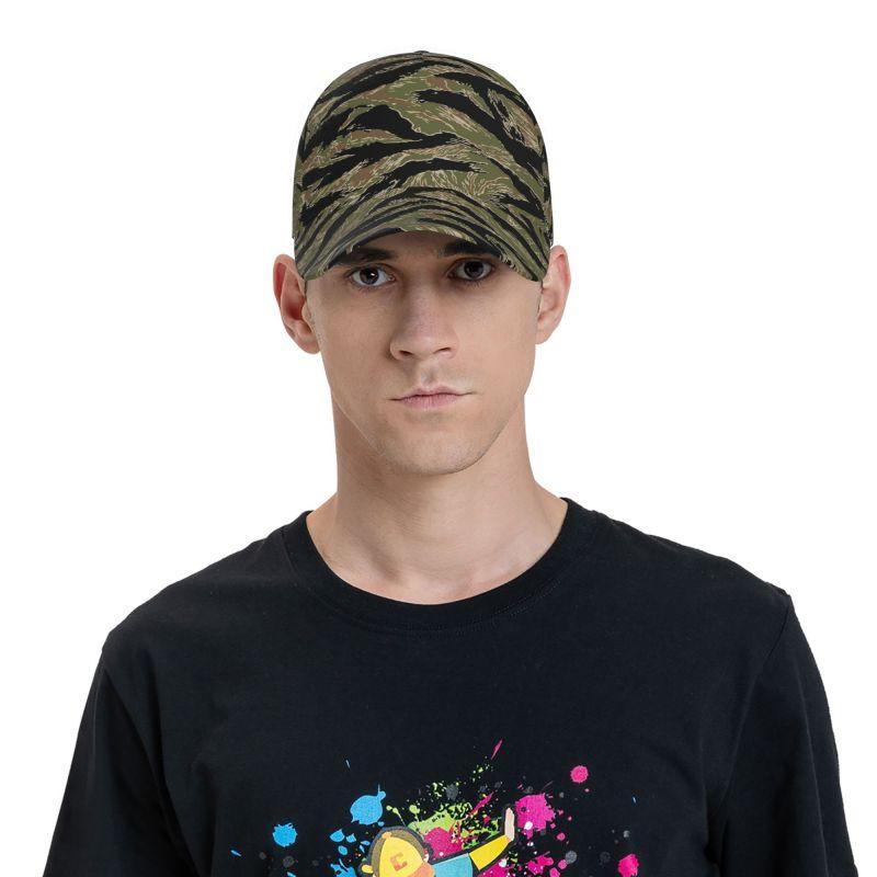 Tiger Stripe Camouflage Military Camo Baseball Cap Unisex Adjustable Hip Hop Hat Sun Hats Outdoor Casual Sports Snapback Cap