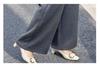 Stylish Spring/Autumn Two-Piece Set: Long-Sleeve Top & Wide-Leg Pants for Middle-Aged Women