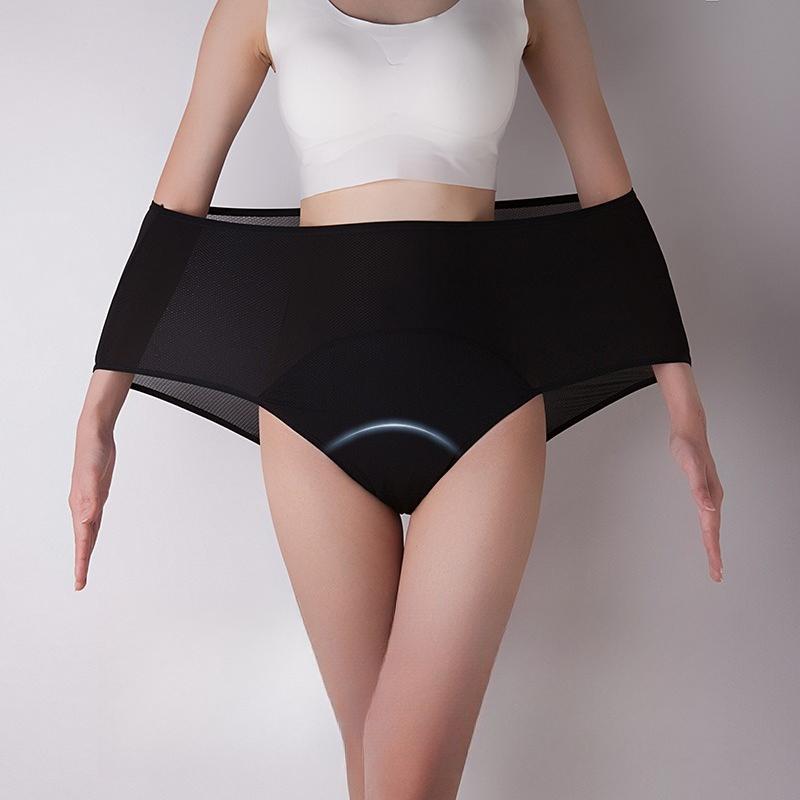 Mesh Breathable Leak Proof Mid High Waist Women's Menstrual Underwear Before and After Menstruation