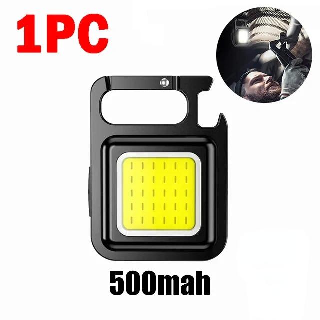 KDULIT LED Portable Keychain Flashlight Outdoor COB Work Light Emergency Lighting with Window Hammer Bottle Opener Lamp Camping