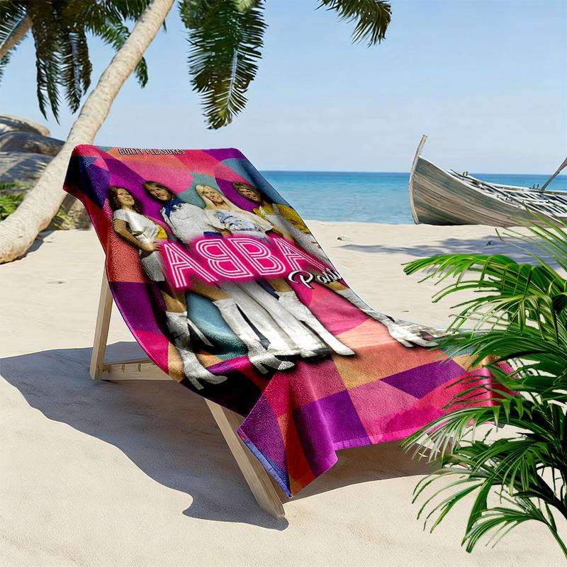 ABBA Iconic Band Legacy Beach Towel Portable for Travel Beach Seaside Quick-drying Swim Towel Swim Fashion Printing Outdoor Picnic Beach Mat