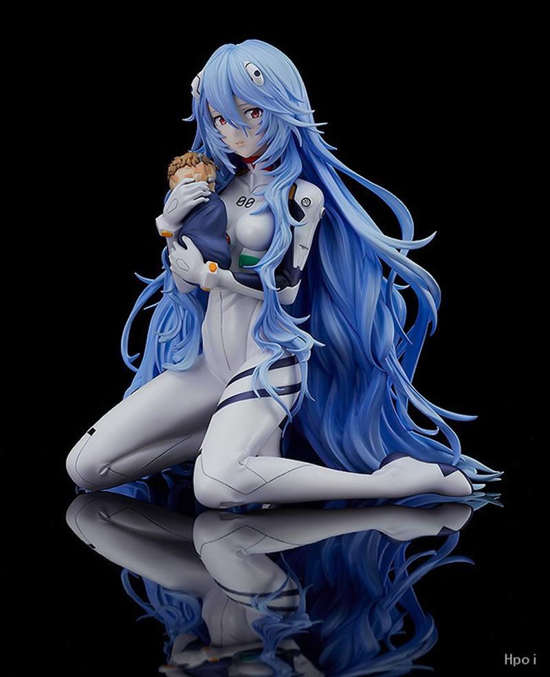 16CM Anime Shin Evangelion Gekijouban Ayanami Rei Figur 1/7 Lange Haare Version Sitzende Figur Spielzeug Geschenk Sammlung Actionfigur PVC
