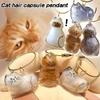 Cat Hair Storage Box Hanging Cathair Keychain Pendant Backpack Cat Hair Storage Keychain De Gato Llavero Decor Pet Hair Souvenir