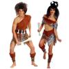 Halloween Aborigine-Kostüme, primitive Kostüme, hochwertige Savage-Kostüme mit Leopardenmuster für Paare