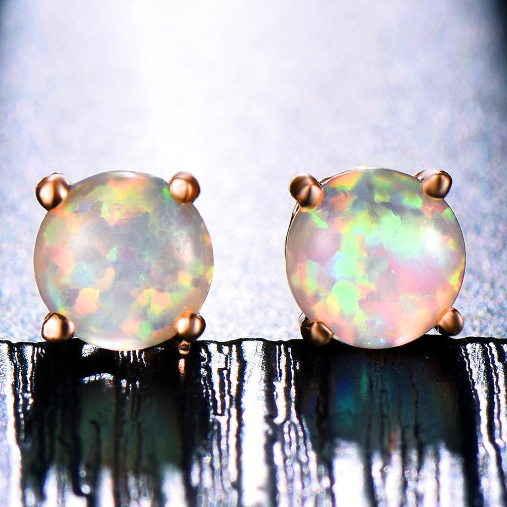 Korean & Japanese Style Opal Earrings: Elegant Studs & Pendants for Women