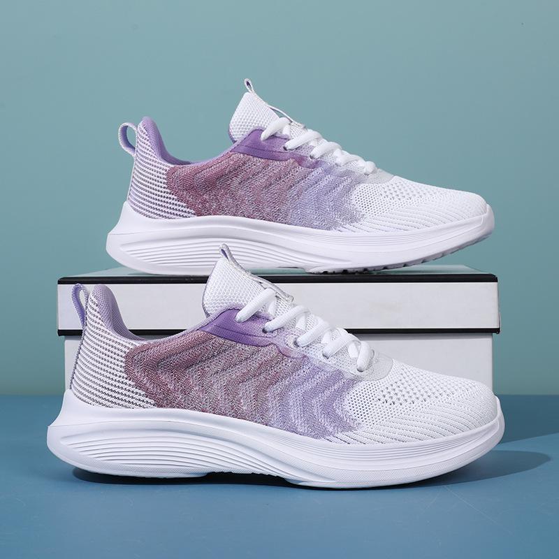Sneakers women's 2025 spring and summer new breathable fly-woven mesh casual running shoes women's non-slip and wear-resistant walking shoes