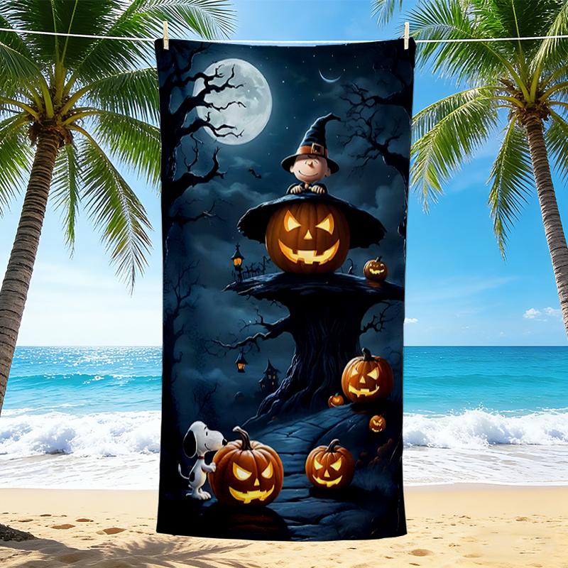 1Pc Halloween Night Adventure Beach Towel Quick Dry Multiuse For Beach Pool Gym Yoga Home Travel Christmas Halloween Xmas Gift S1515