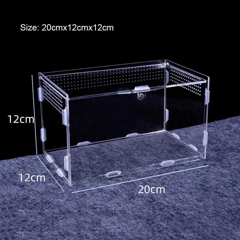 Transparent Reptile Pet Breeding Box Crawling Pet Feeding Box Lizard Silkworm Scorpion Beetle Insect Box Pet House Acrylic Cage