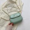 PU Leather Candy Color Shell Bag Korean Style Versatile Saddle Bag Flap Crossbody Bags  Girls