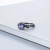 Hot Sale Western Fashion Black Skull Ring Personality Gothic Delicate Purple Zircon Copper Ring for Punk Women Statement Jewelry