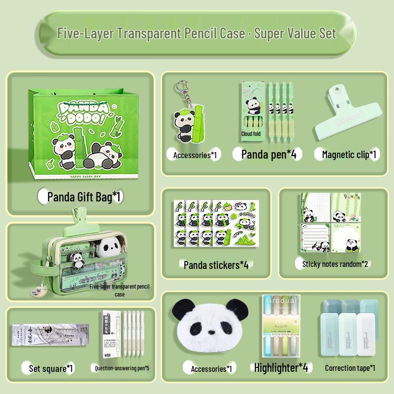 5-Layer Transparent Pencil Case, 2025: Large Capacity & Stylish Design for Middle and Elementary School Girls