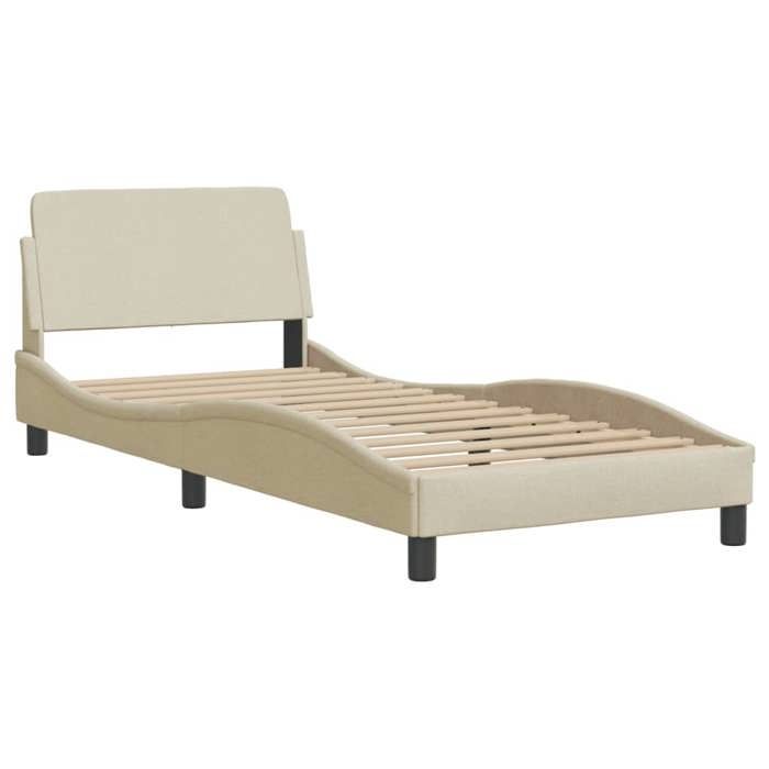 VidaXL Bed Frames with Headboard, Upholstered Bed with Slatted Base, Single Bed with Footboard, Adult Bedroom Bed, 373110