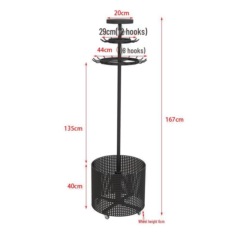 

Clothing Store Rotating Belt & Tie Display Rack - Floor-Standing, Double-Layer, Movable Storage Shelf Standard