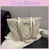 Pu Quilted Tote Bag With Zipper Closure For Casual Streetwear Style