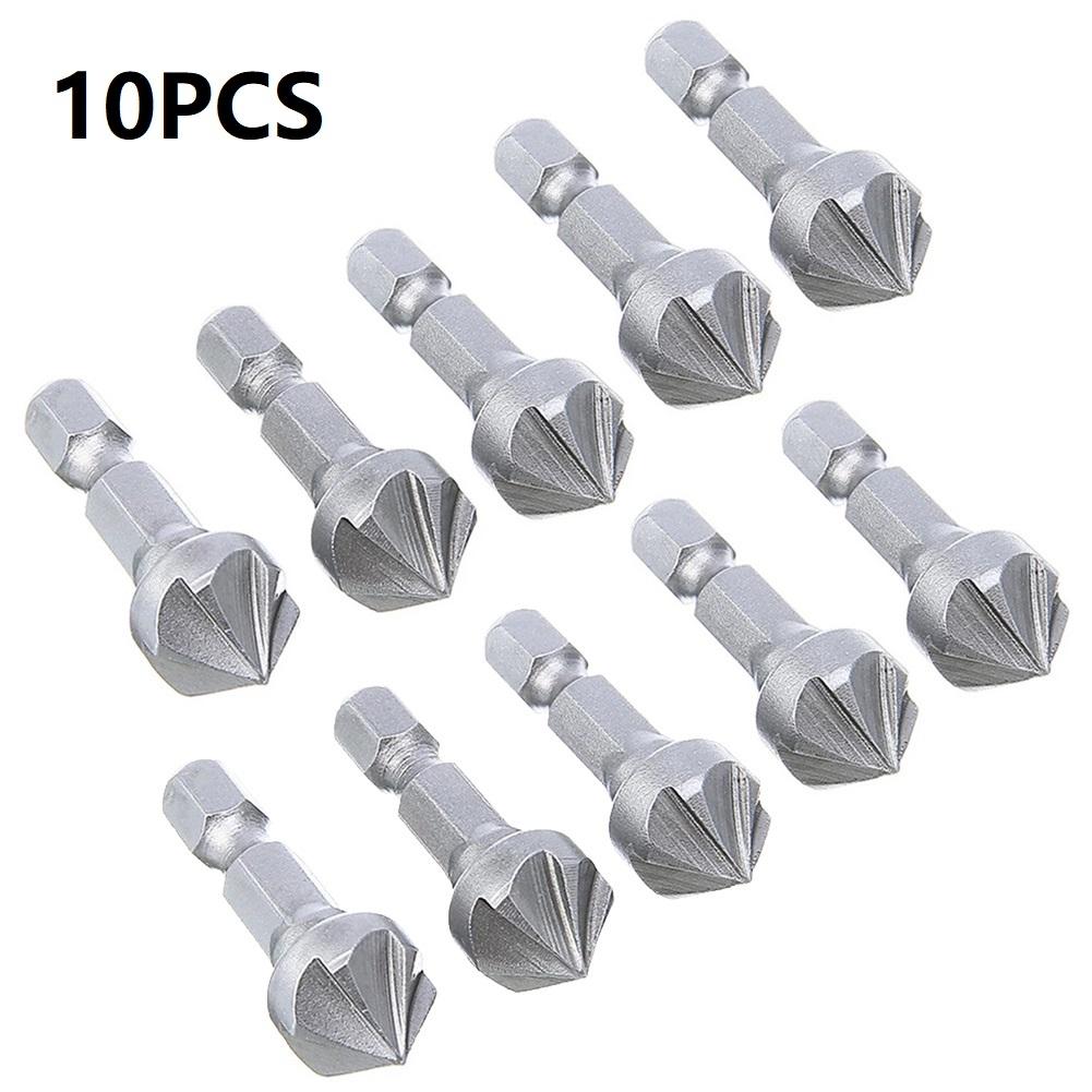 Drill Bit Six Flute Chamfer Bit Hex Countersink Woodworking