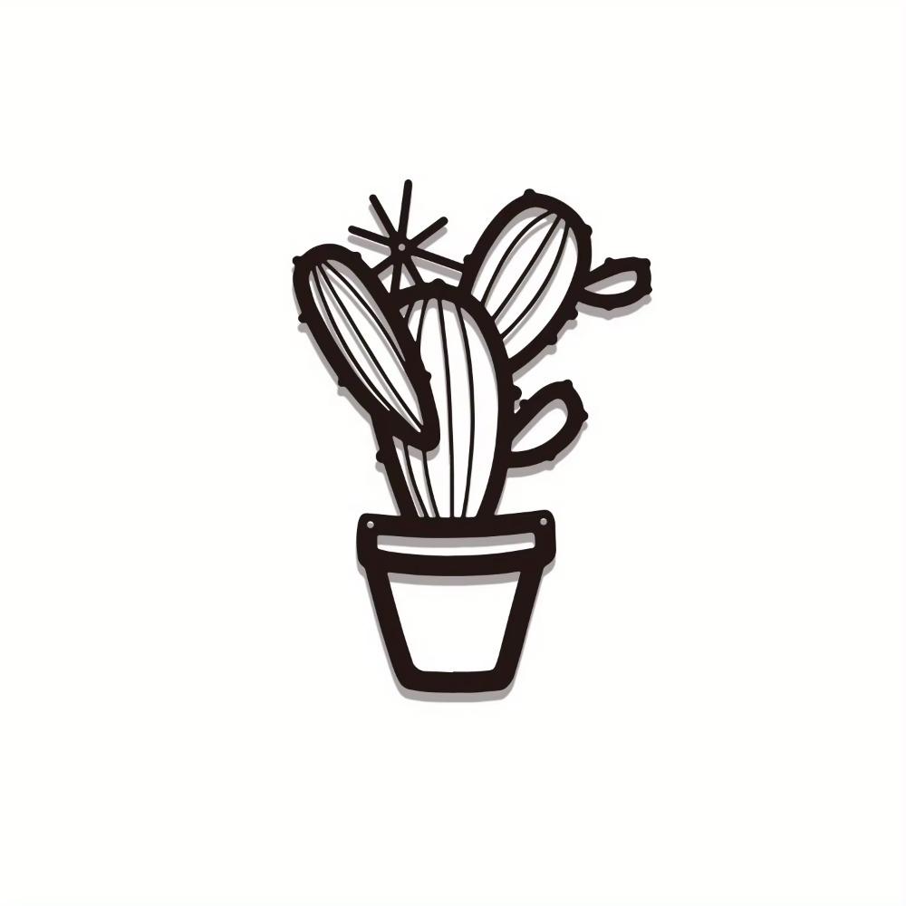 1pc Cereus Metal Cactus Wall Art Modern Metal Wall Sculpture Stylish Cactus Design Elegant Wall Decor for Contemporary Spaces