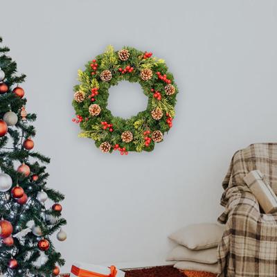 Couronne de Noël Porte d'entrée Hiver pour Ferme Porche Mur