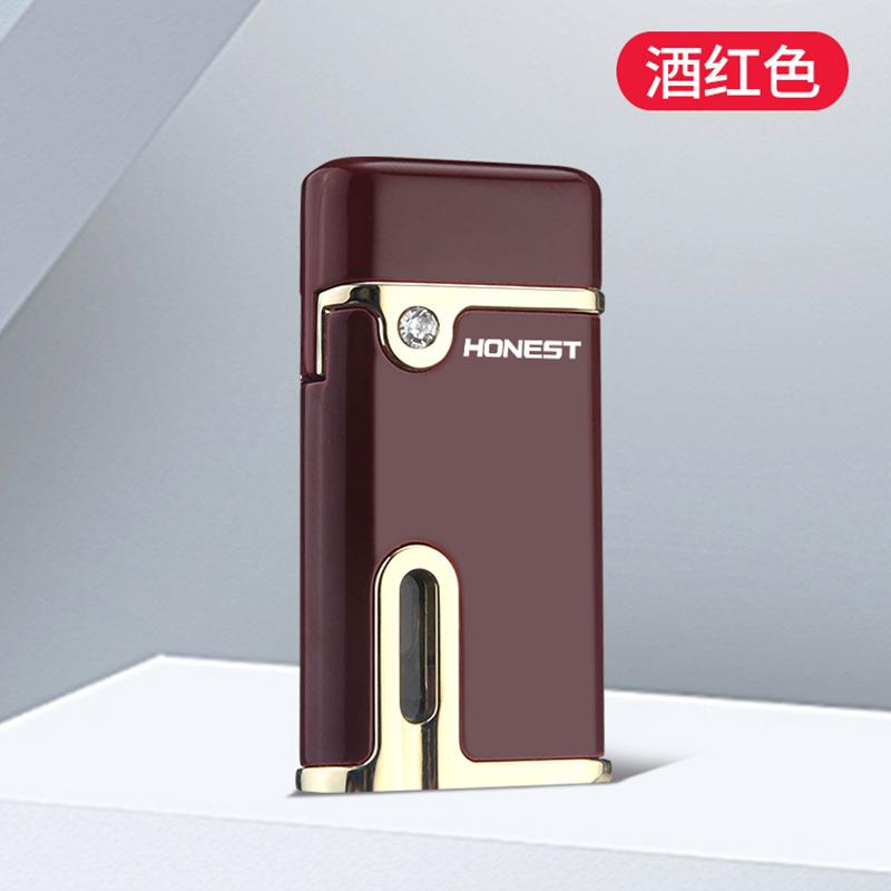 Metal Windproof Direct Impact Lighter with Red Flame and Light. Gift for Boyfriend - Lighter and Cigarette Accessories