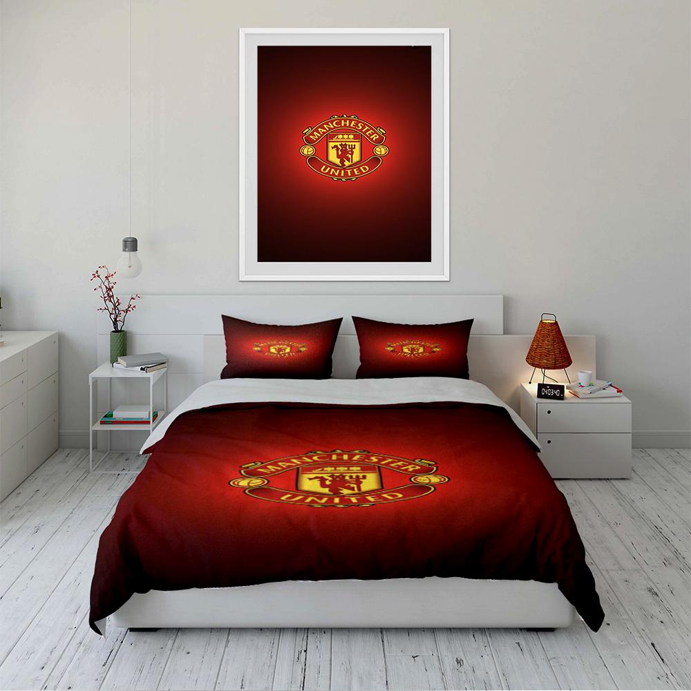 Set Biancheria da Letto Logo Manchester United Set Biancheria da Letto (1 copripiumino, 2 federe, piumino non incluso)