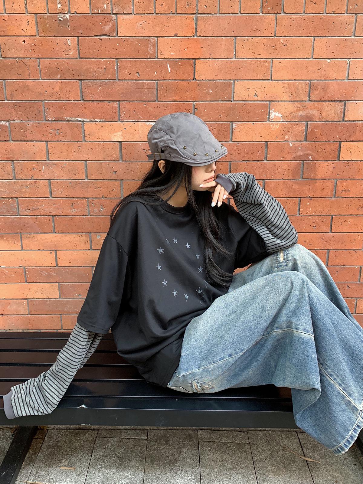 Retro Ripped Wide-Leg Women s Jeans 2026 - Spring Button-Up Distressed Style (cy1400) Extra Large