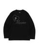 NEWKITSCH Cross Heart Meow Print Long Sleeve T-Shirt (Black)