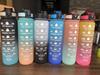 Gradient Plastic Sports Water Bottle with Bounce Lid - Large Capacity for Students & Outdoor Fitness