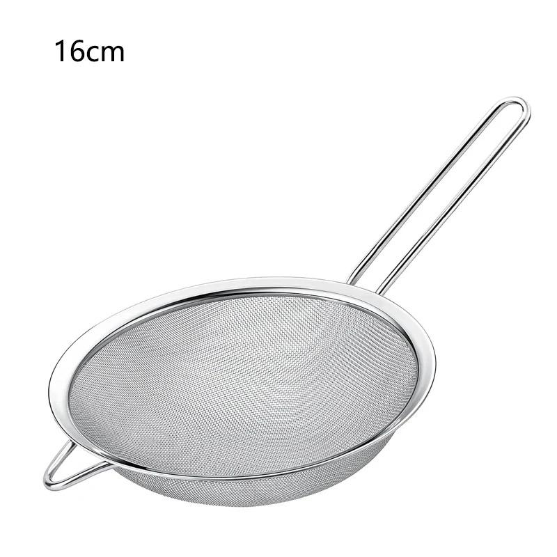 Mesh Filter Sieve Stainless Steel Slotted Spoon Kitchen Set of 3 Fine Strainers Long Handle for Cooking Sifting and Frying