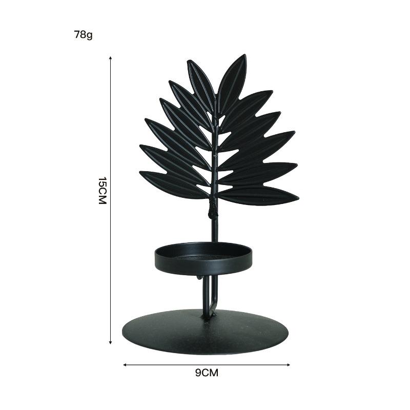 

Железный подсвечник, простой декоративный элемент для гостиной, реквизит и украшение для романтического ужина при свечах для обеденного стола Bamboo leaves чёрный