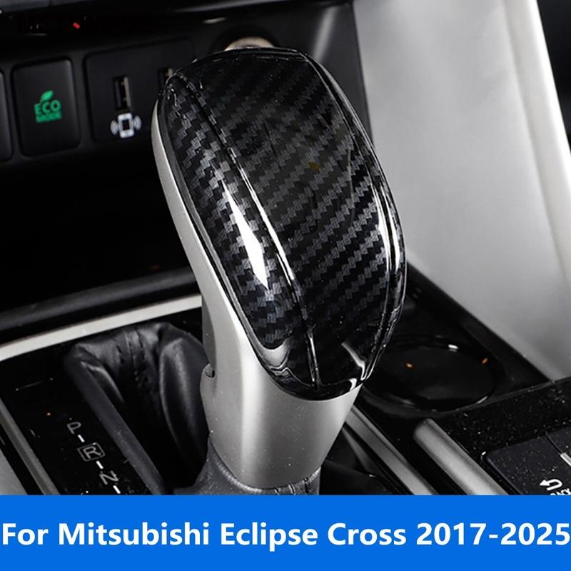 Interior Accessories For Mitsubishi Eclipse Cross 2017- 2024 2025 Carbon Fiber Gear Shift Knob Head Cover Trim Car Styling