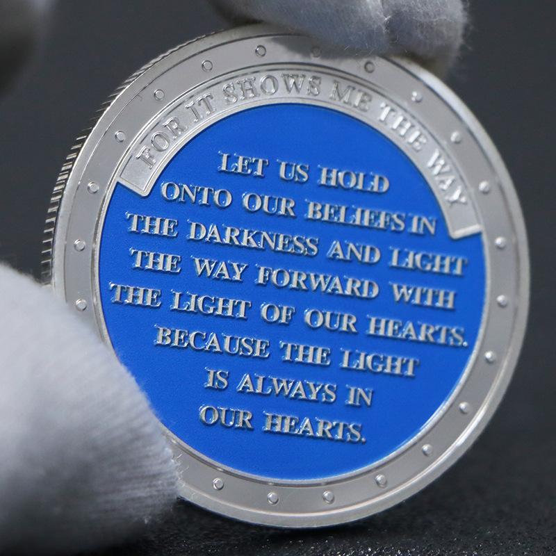 Moeda comemorativa de farol, alto relevo, medalha comemorativa, moeda, ornamento artesanal, banhada a ouro e prata