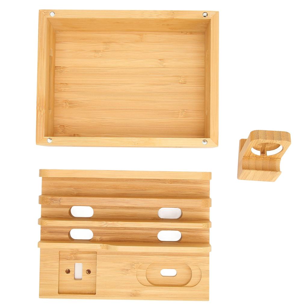 Bamboo Multi Devices Charging Station Charging Dock Stand Rack for Phone Tablet Watch