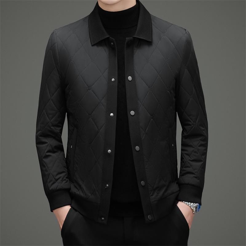 Herren Luxus Jacke aus Maulbeerseide - Herbst/Winter Leichter Mode Mantel, Warm & Lässig Dünne Baumwolle Revers Oberbekleidung 2026.