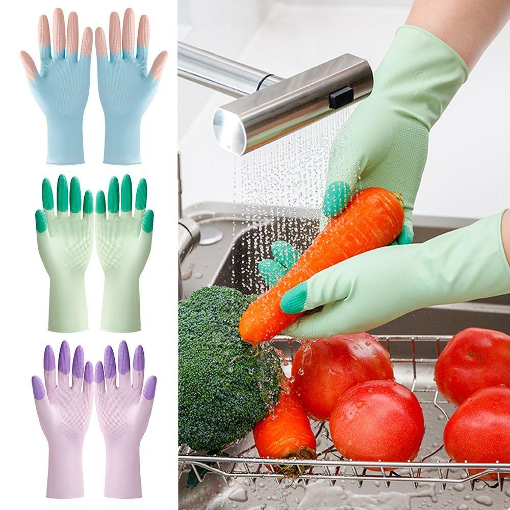 Waterproof Rubber Latex Gloves Thickened Housework Glove New Cuffs Dishwashing Gloves