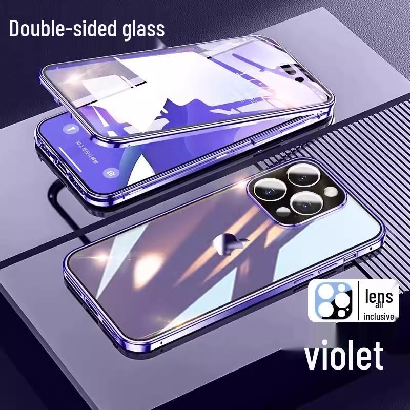 Coque Magnétique Double Face Apple 17 Pro Max avec Couverture Complète des Objectifs pour iPhone 16/13